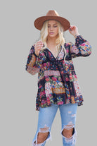 Luana Printed Blouse Patchwork Black M