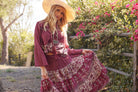 Bahiya Printed Blouse Burgundy