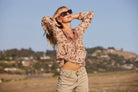 Charlotte Printed Blouse Camel
