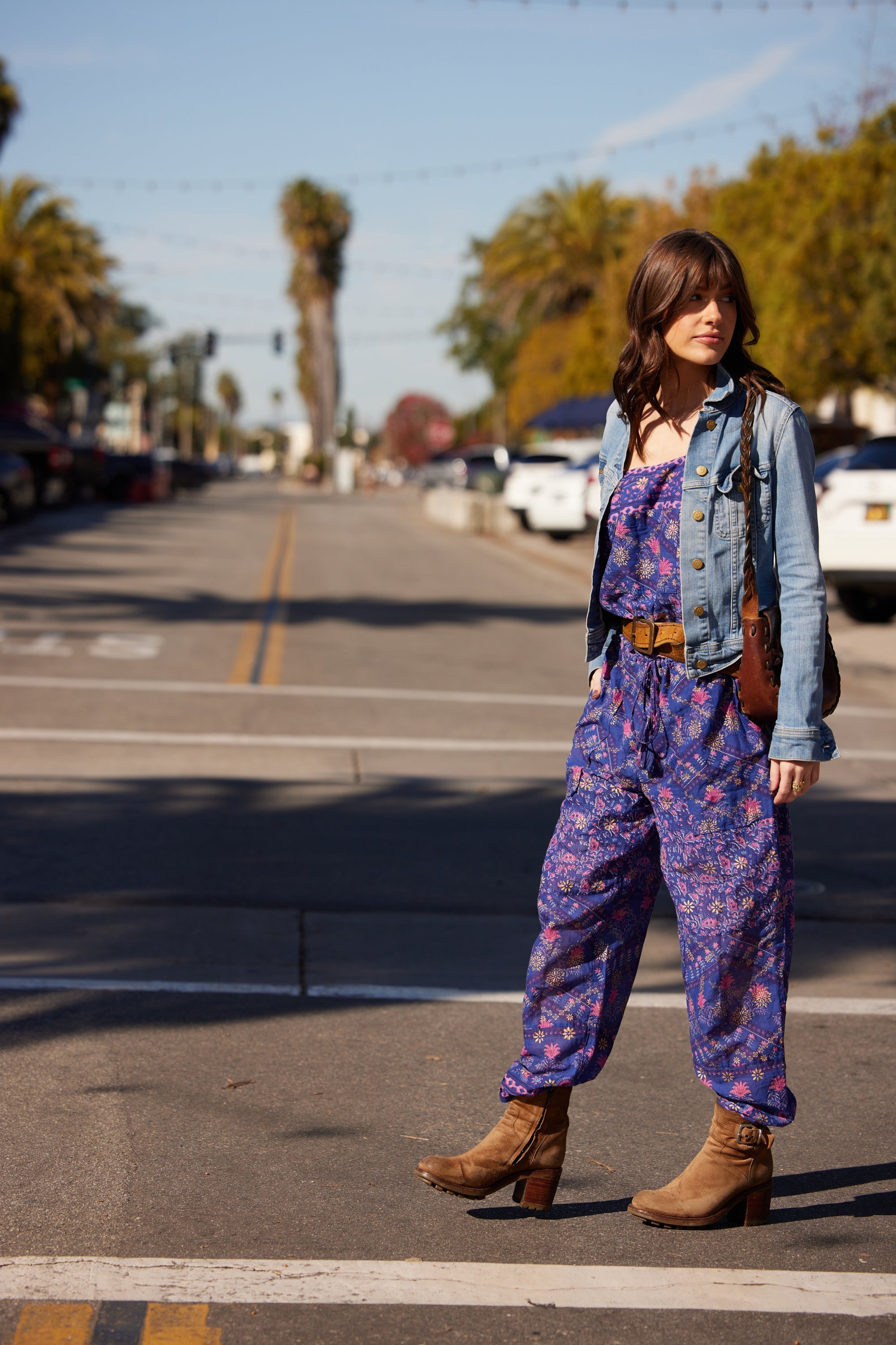 Marley Printed Jumpsuit Indigo