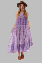 Betsy Printed Maxi Tank Dress Lavender