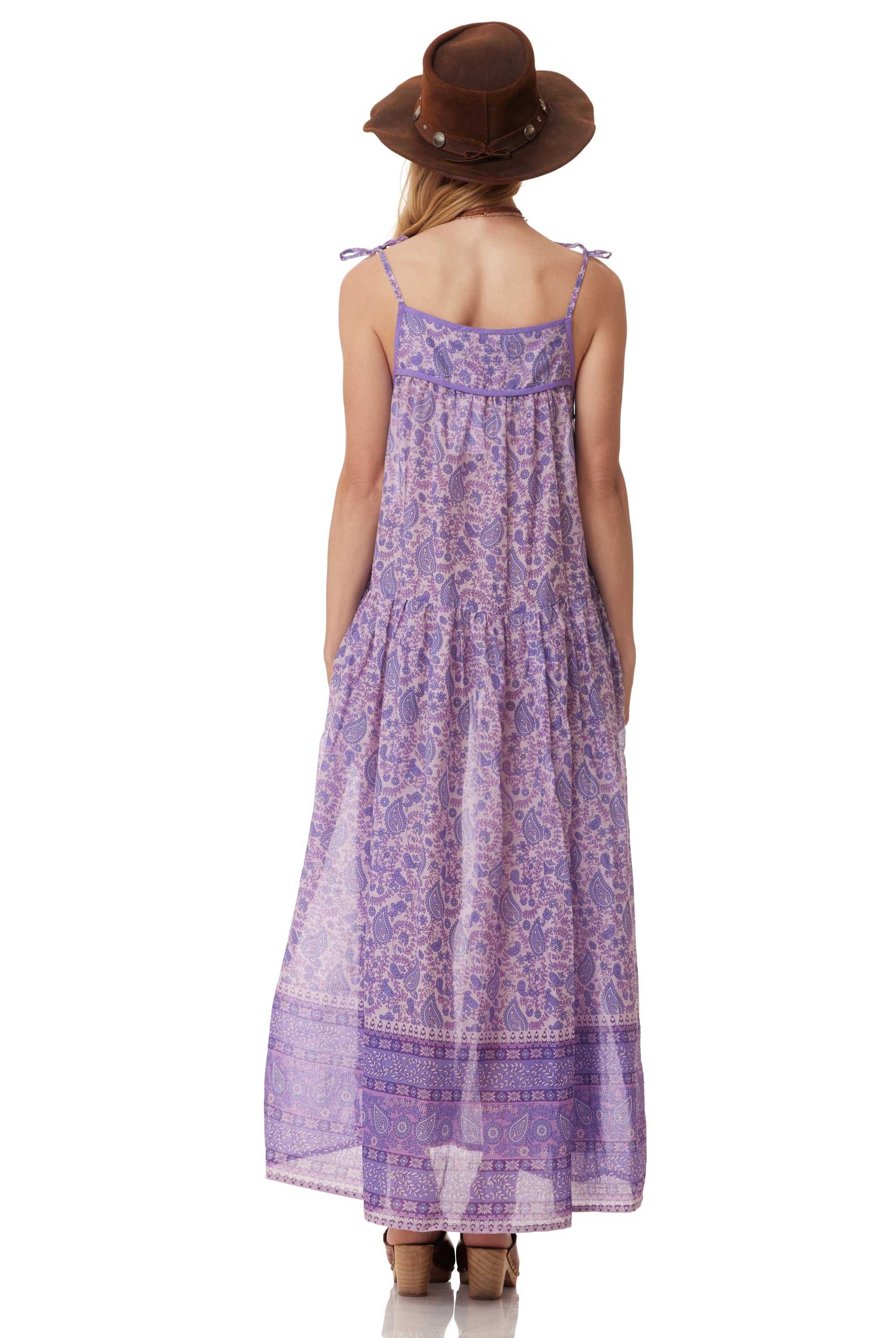 Betsy Printed Maxi Tank Dress Lavender