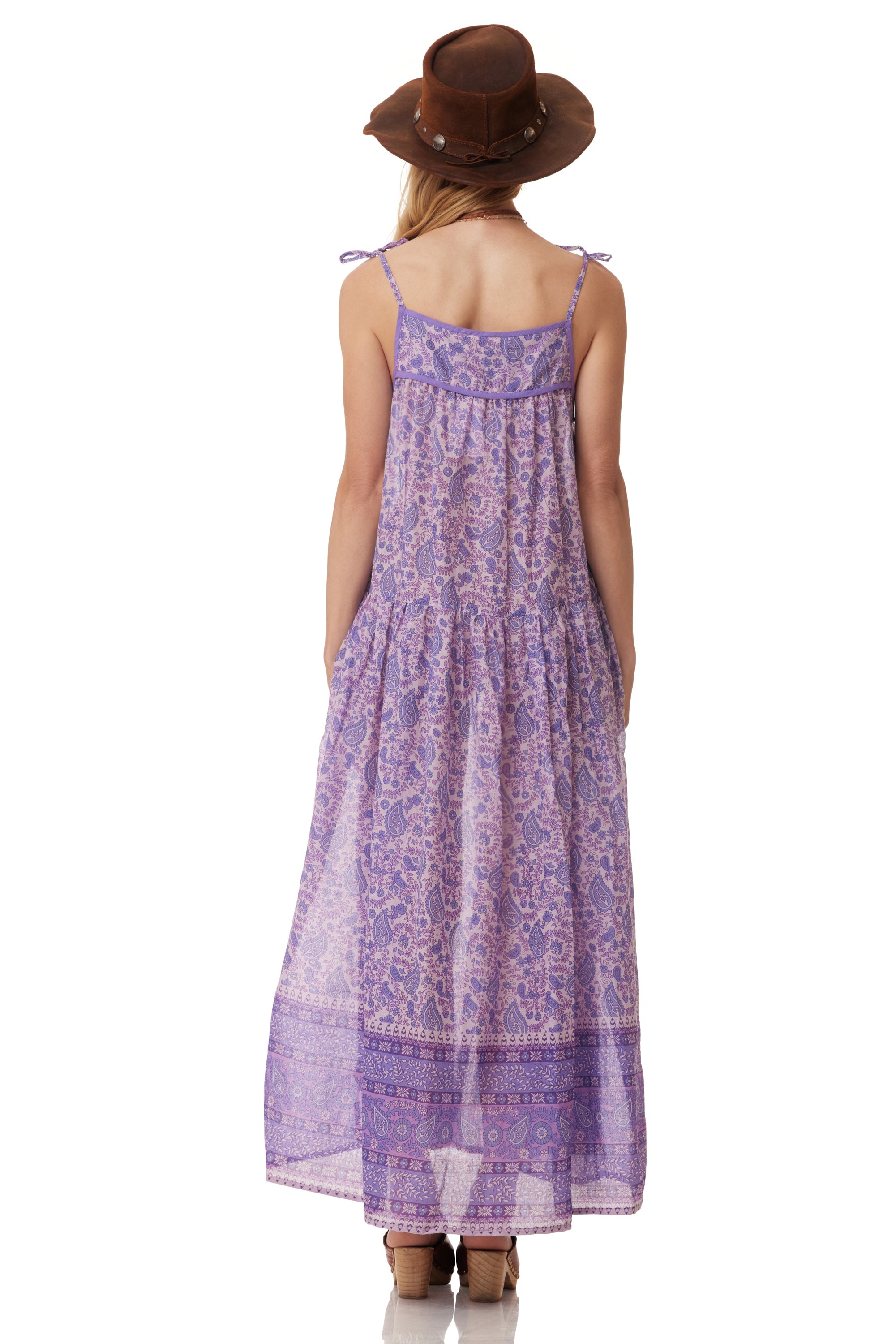 Betsy Printed Maxi Tank Dress Lavender