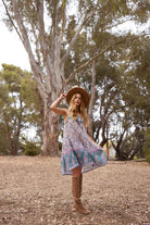 Betsy Printed Short Tank Dress Teal