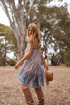 Betsy Printed Short Tank Dress Teal