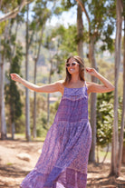 Betsy Printed Maxi Tank Dress Lavender