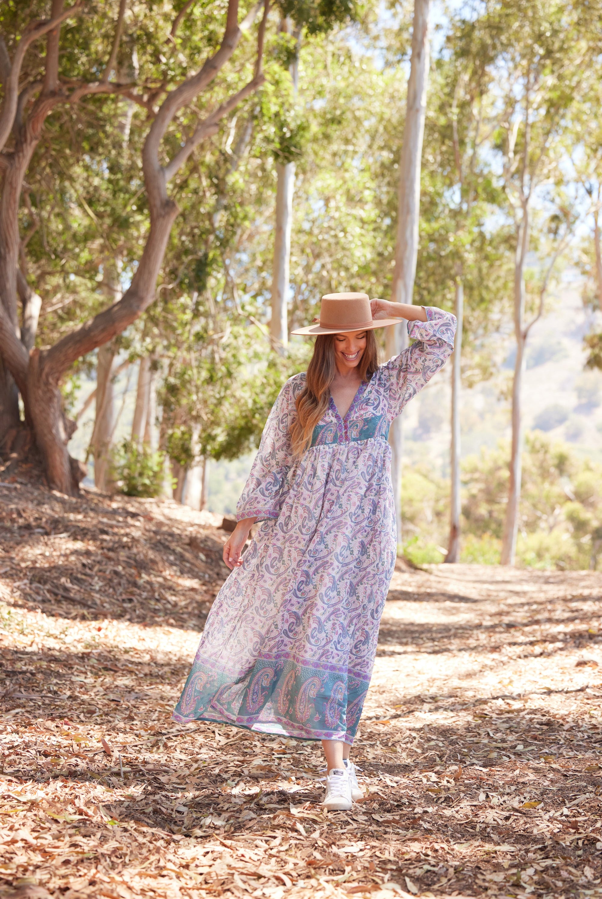 Jade Printed Maxi Dress Teal