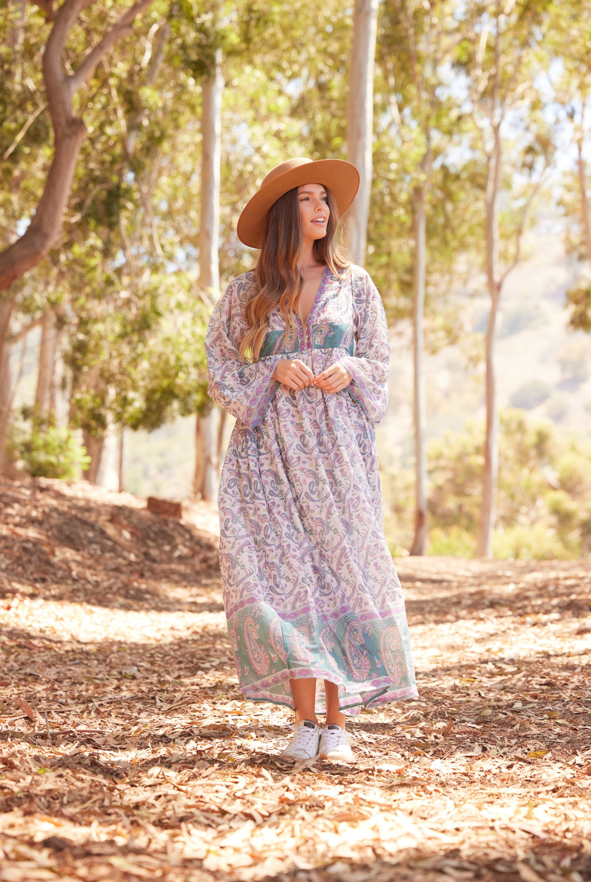 Jade Printed Maxi Dress Teal