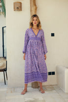 Jade Printed Maxi Dress Lavender