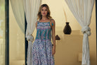 Betsy Printed Maxi Tank Dress Teal