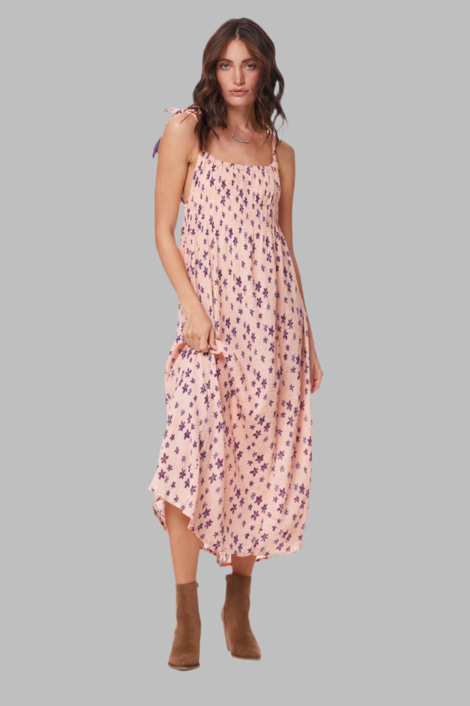 Marisa Printed Sleeveless Maxi Dress Coral