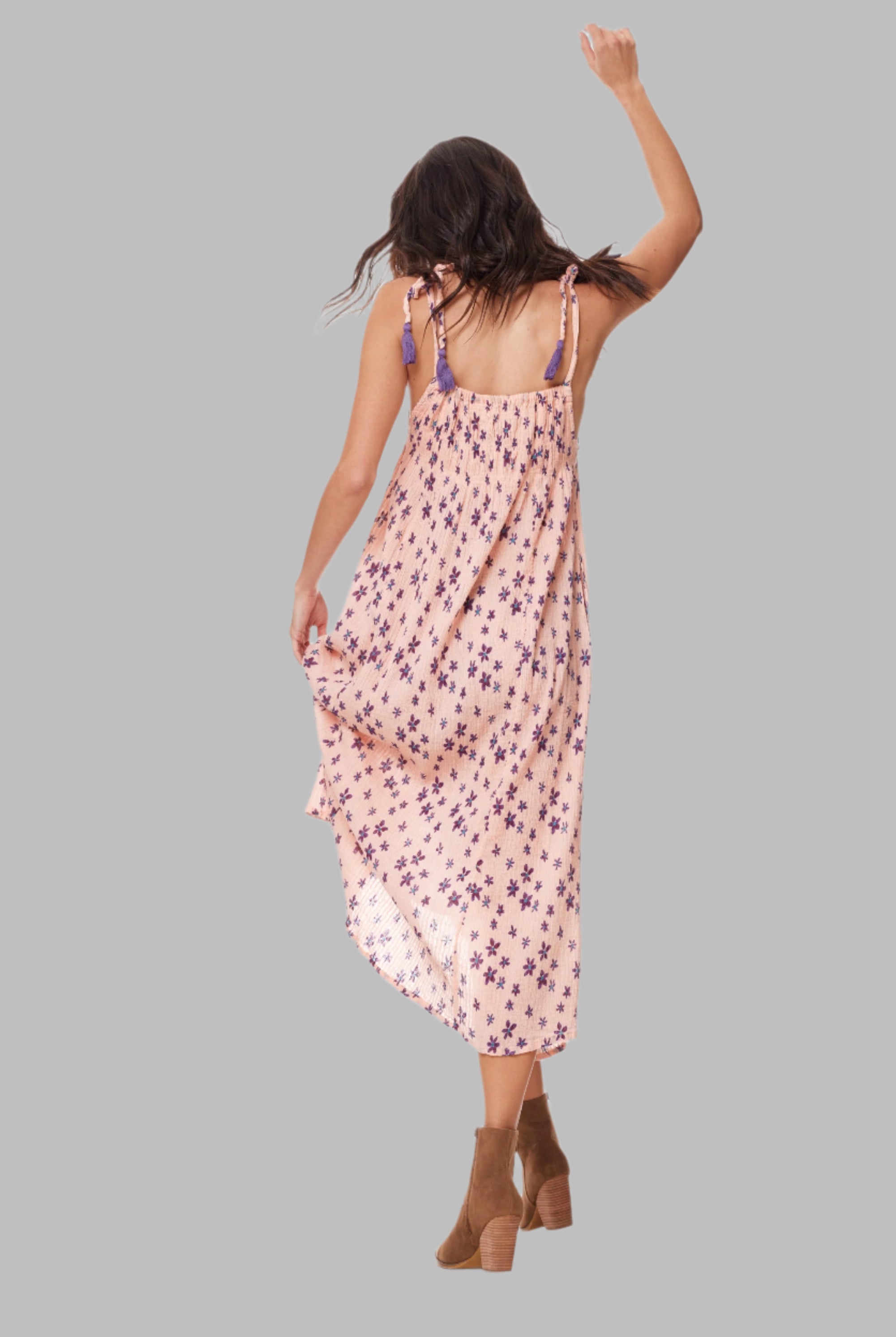 Marisa Printed Sleeveless Maxi Dress Coral