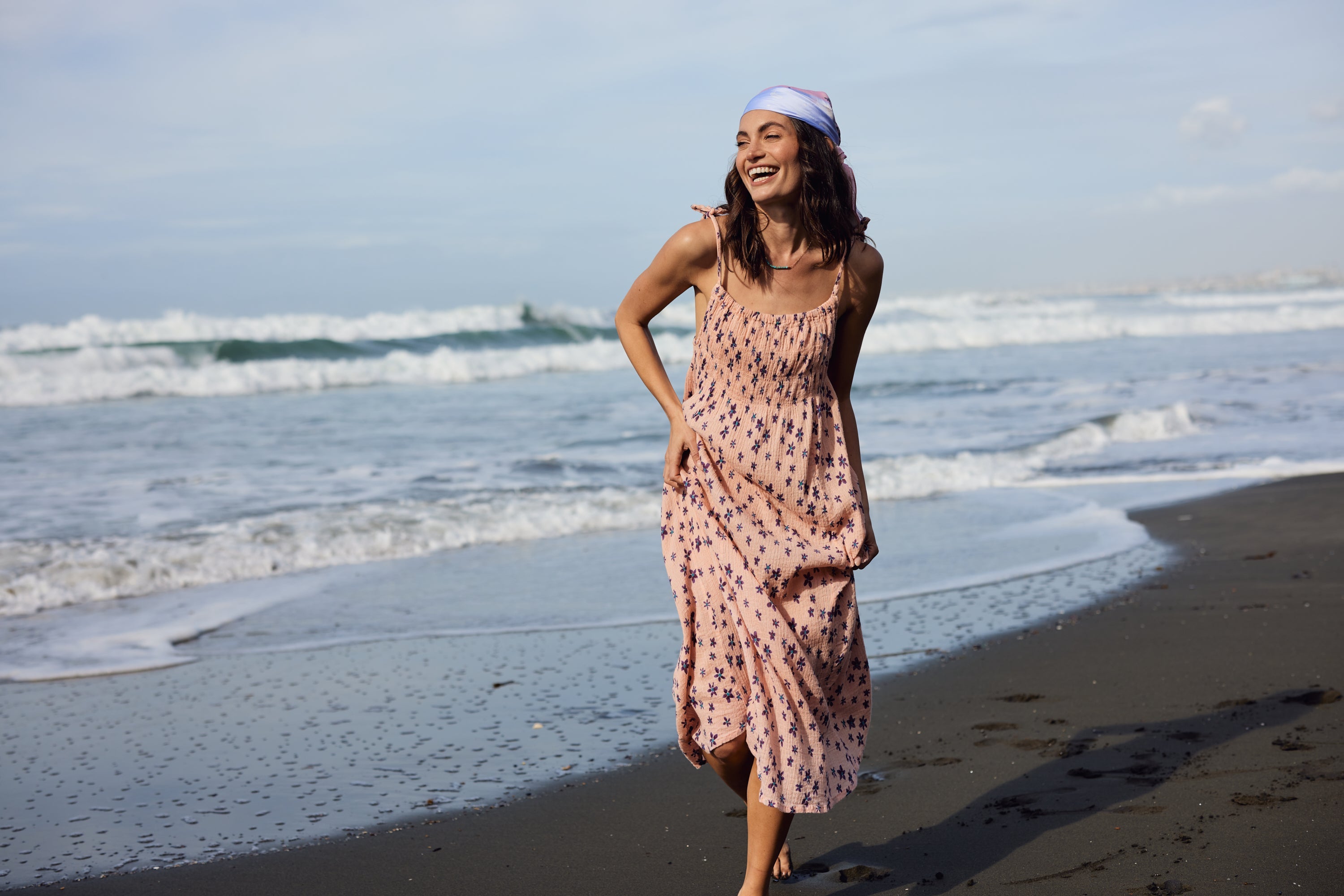 Marisa Printed Sleeveless Maxi Dress Coral