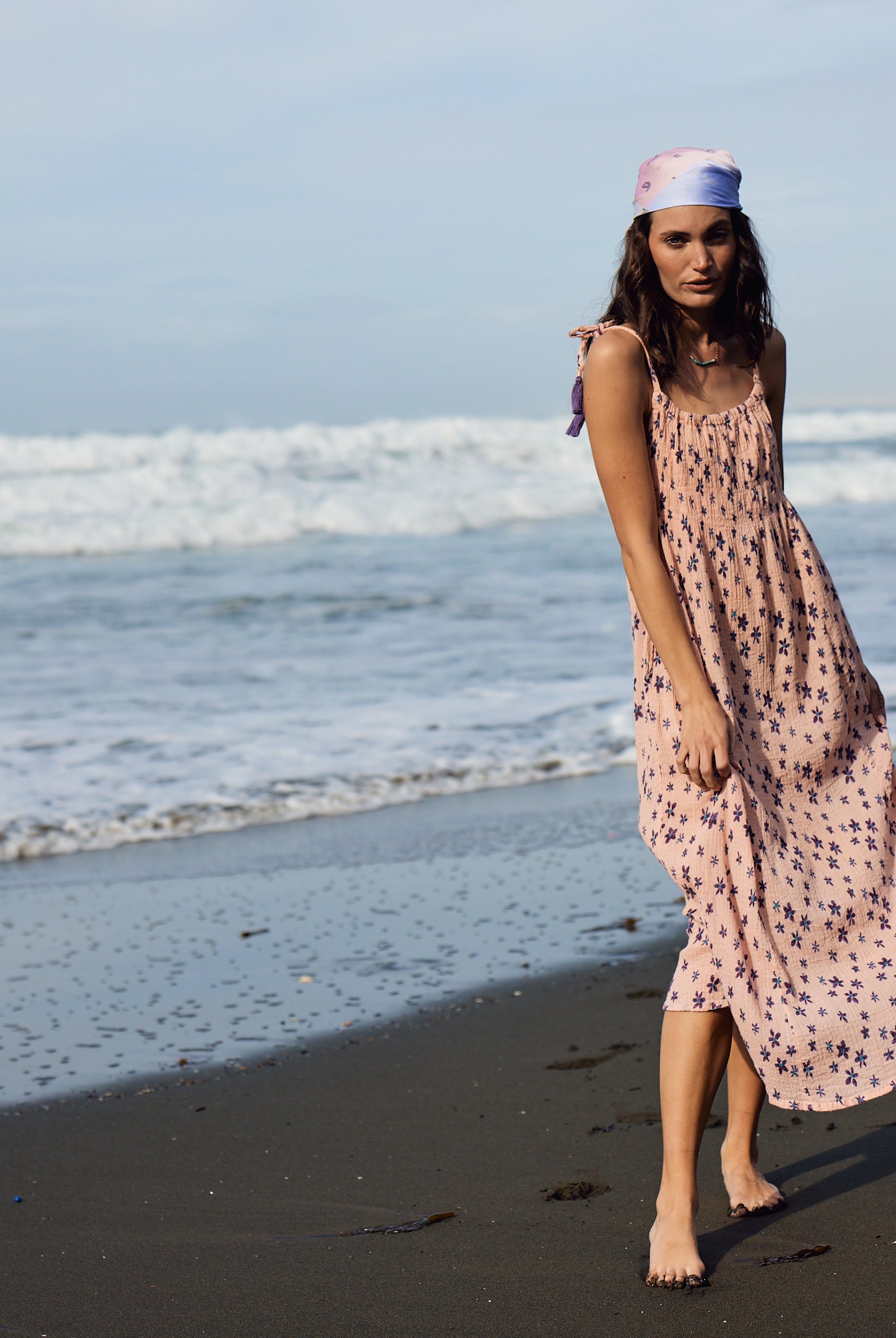 Marisa Printed Sleeveless Maxi Dress Coral