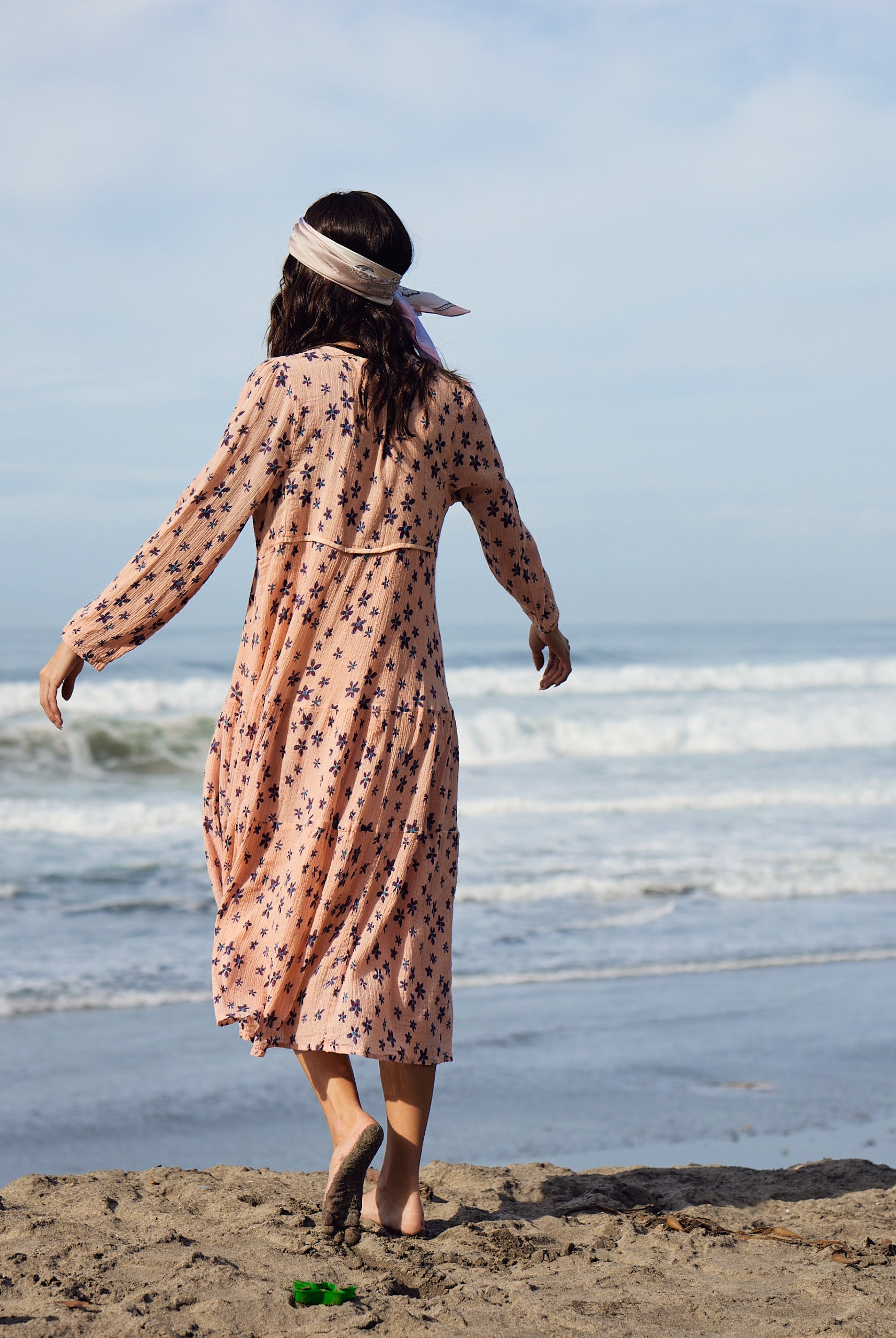 Marisa Printed Midi Dress Coral