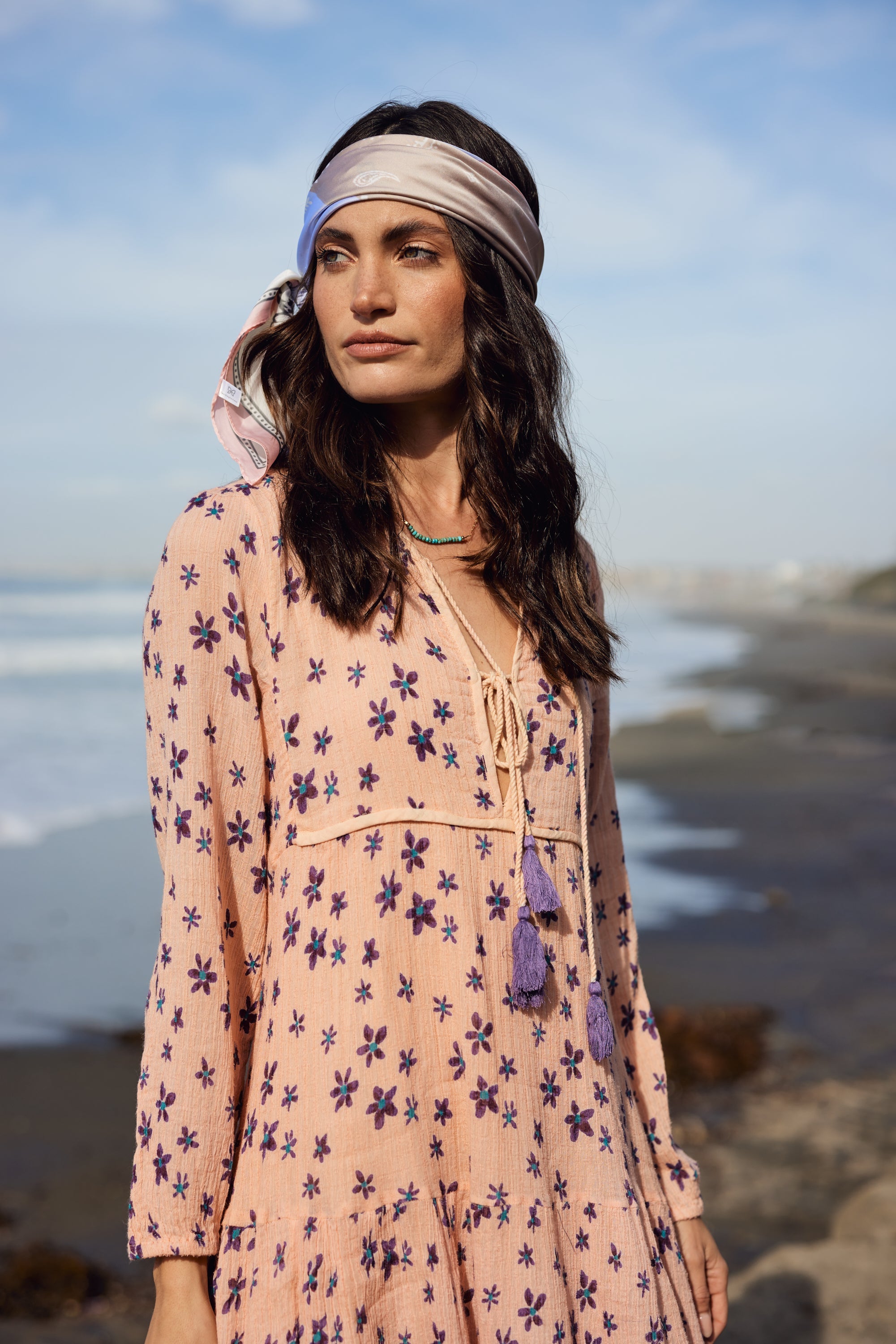 Marisa Printed Midi Dress Coral