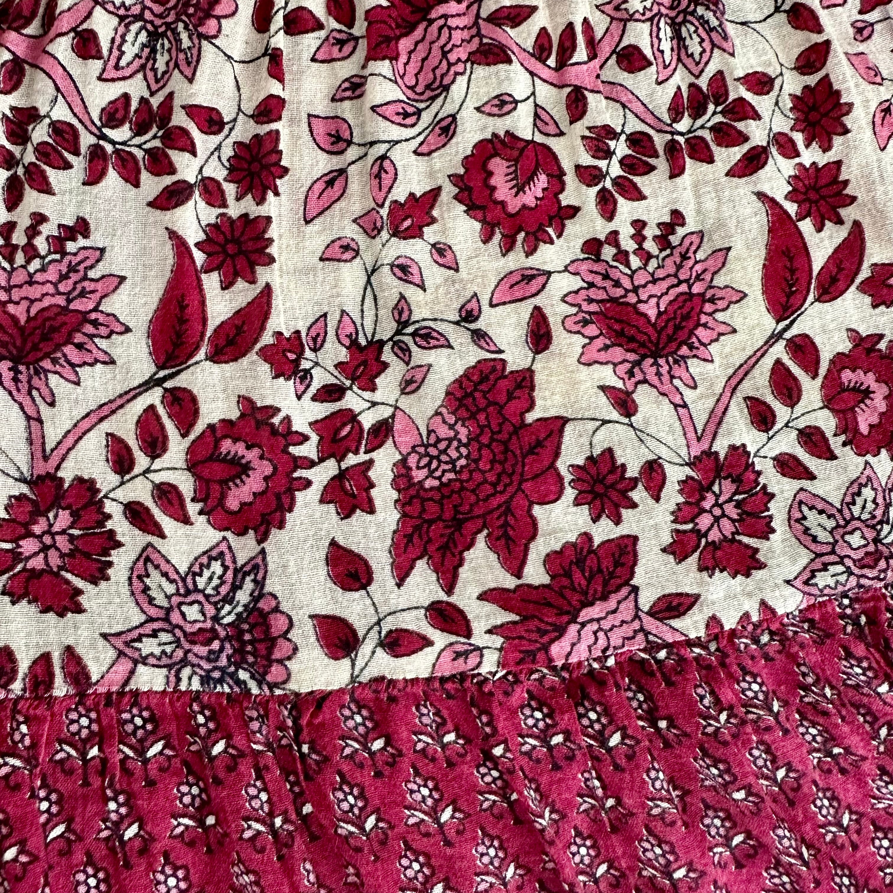 Bahiya Printed Blouse Burgundy