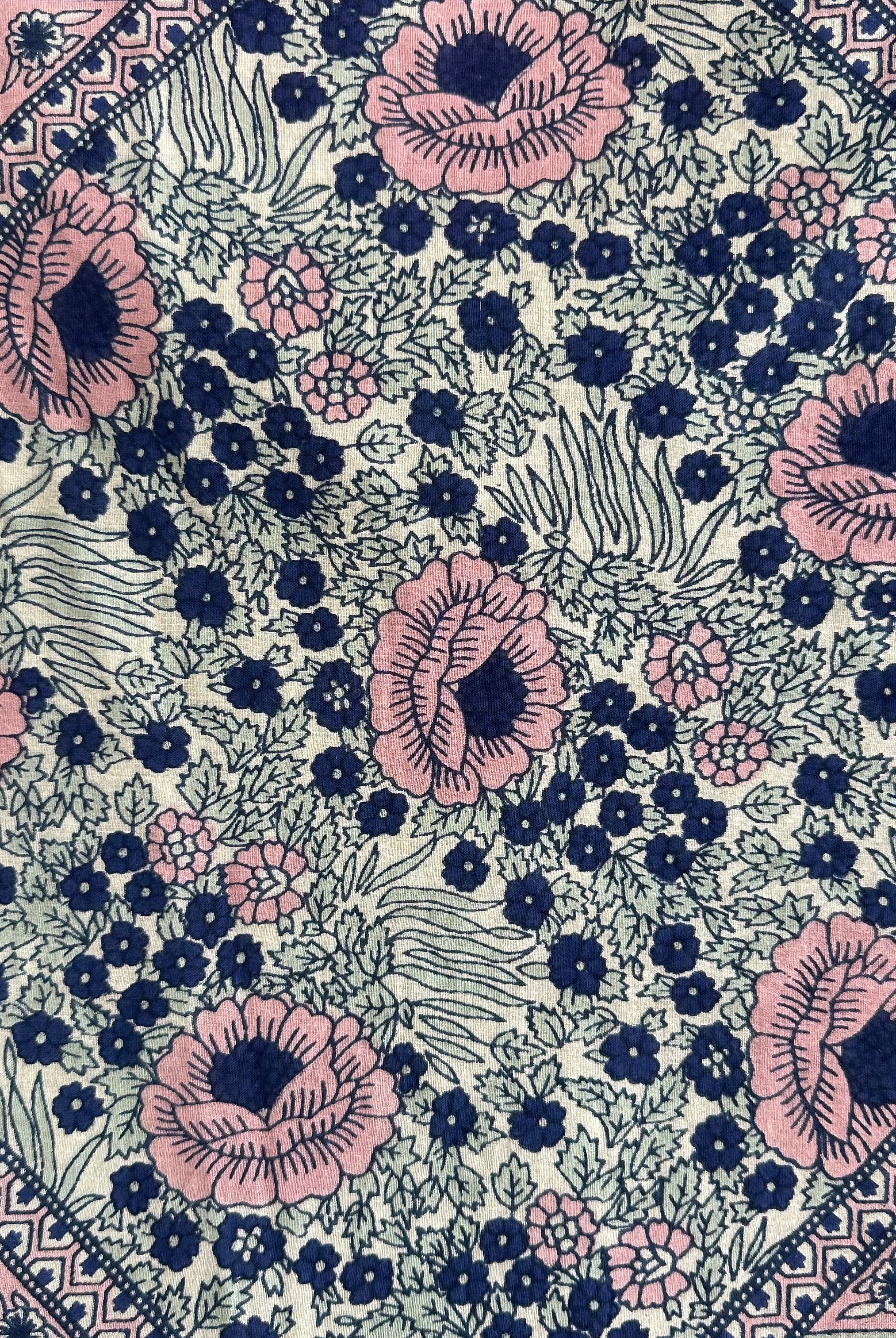Audrey Printed Maxi Dress Butterfly Sleeves Patchwork Blue