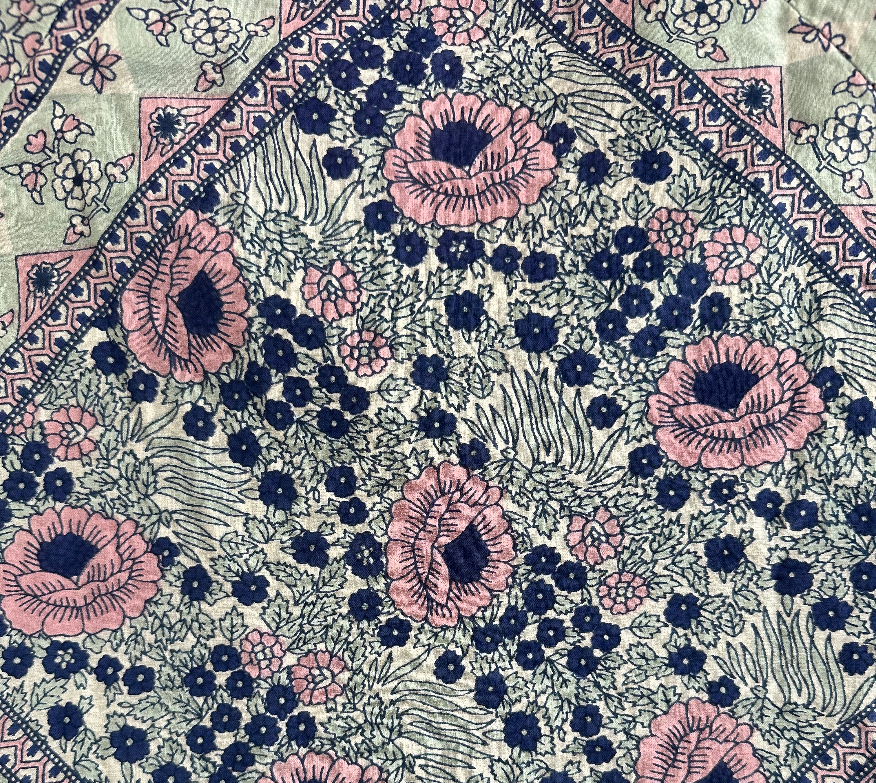 Audrey Maxi Dress Butterfly Sleeves Patchwork Blue