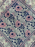 Ginger Printed Blouse Short Sleeves Patchwork Blue