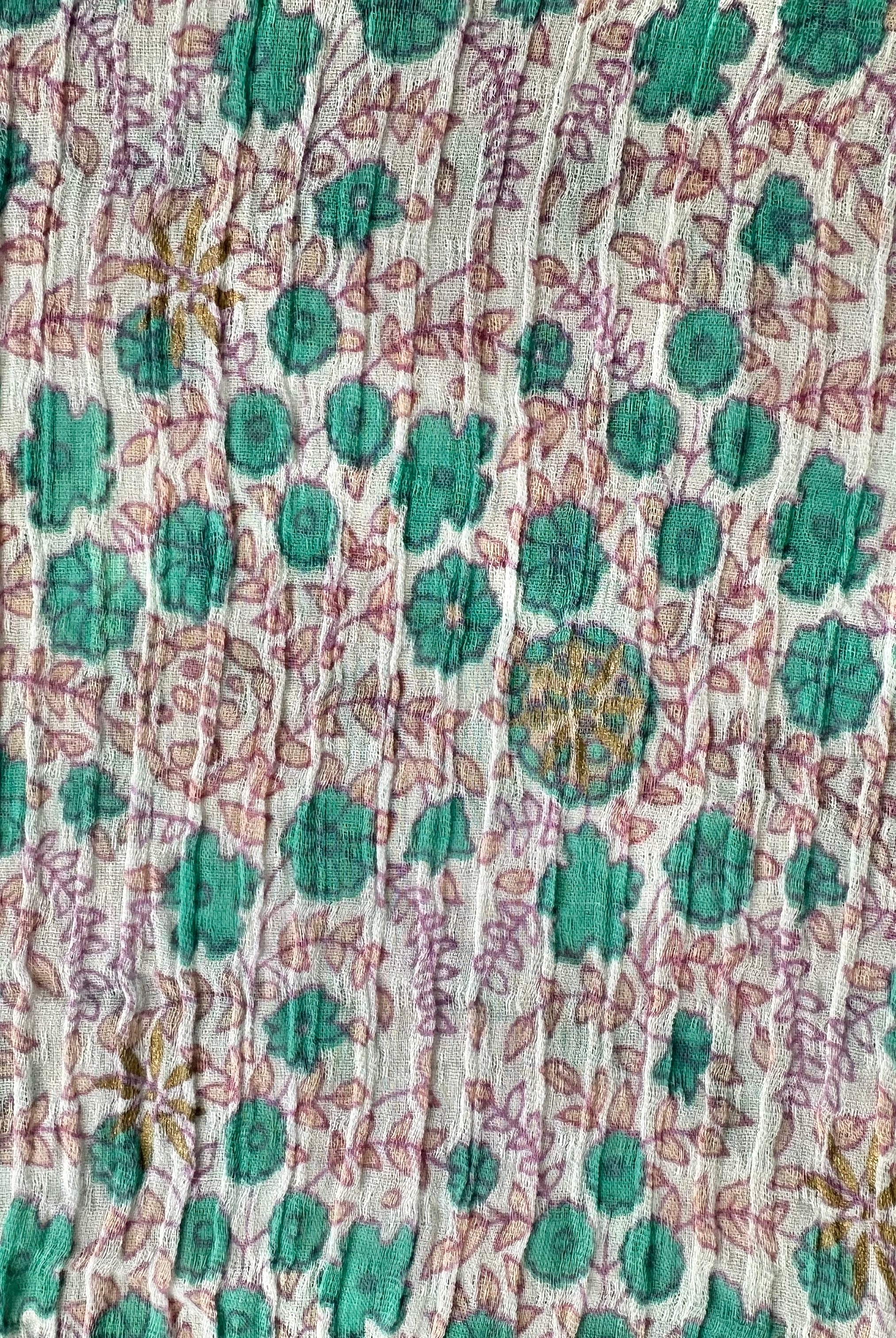 Kayla Printed Long Dress With Tassels Peach/Aqua