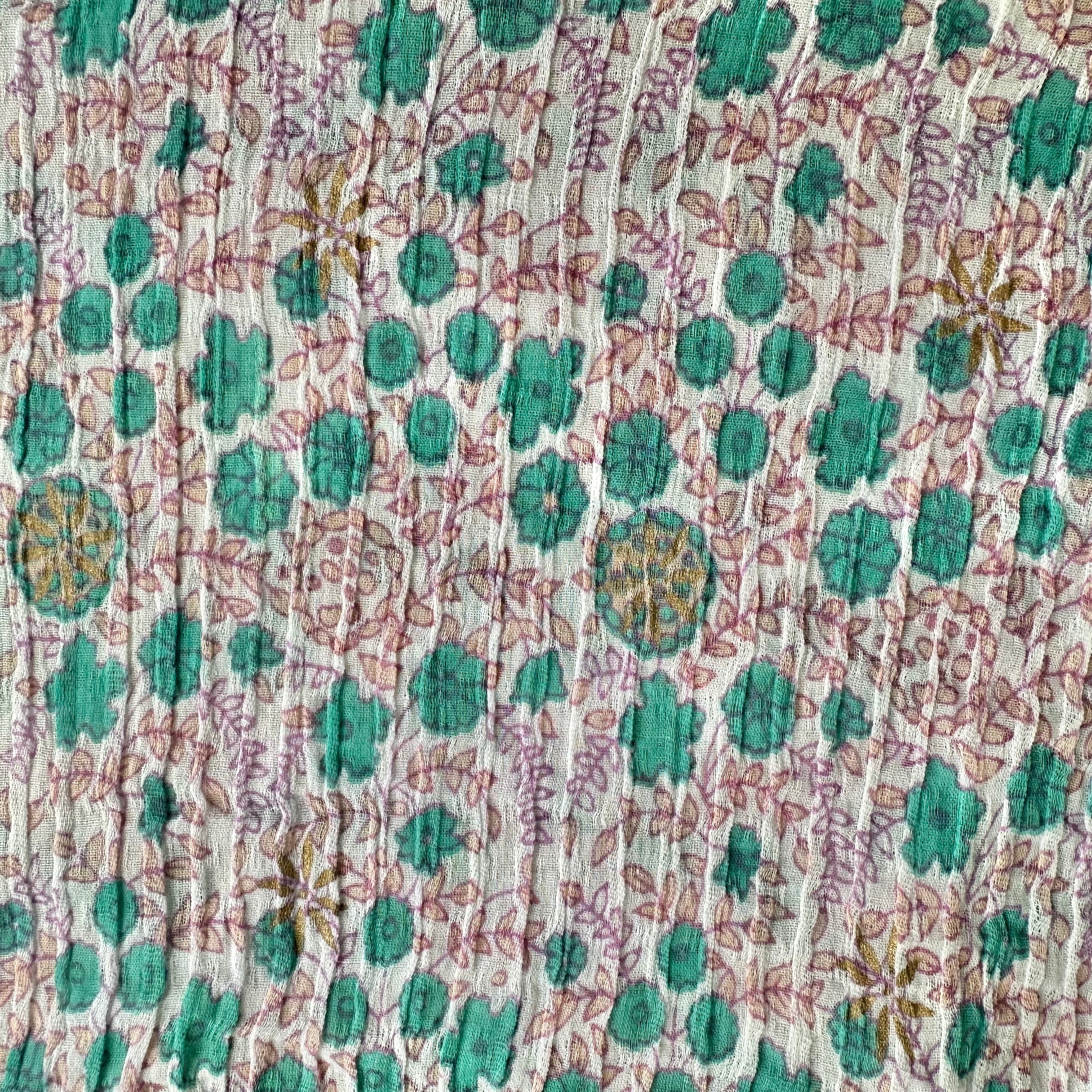 Kayla Printed Long Dress With Tassels Peach/Aqua