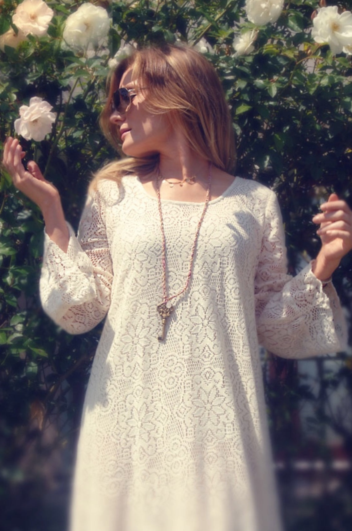 Ibiza Lace Maxi Dress or Duster Natural