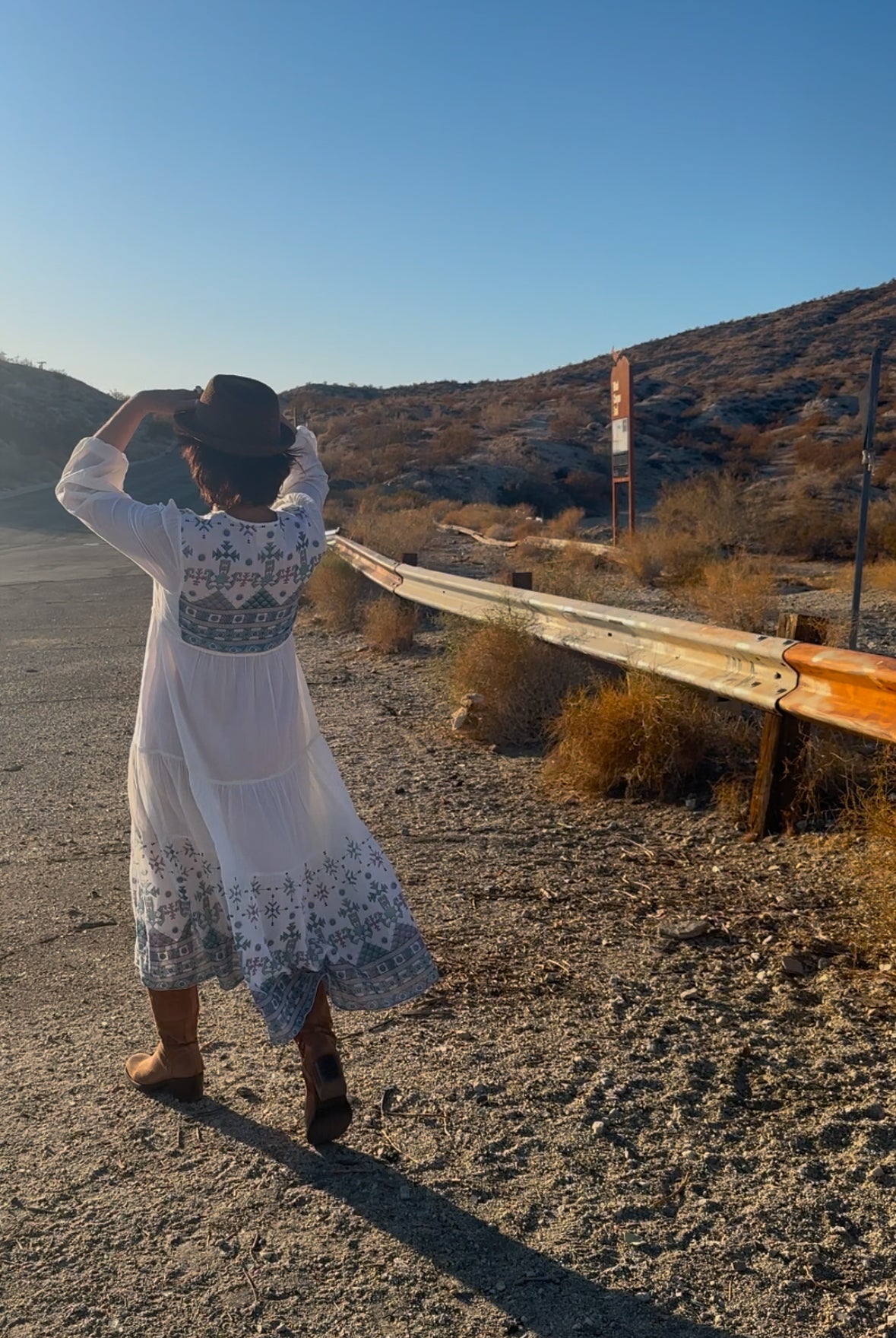 Kayla Printed Long Dress Natural/Multicolor