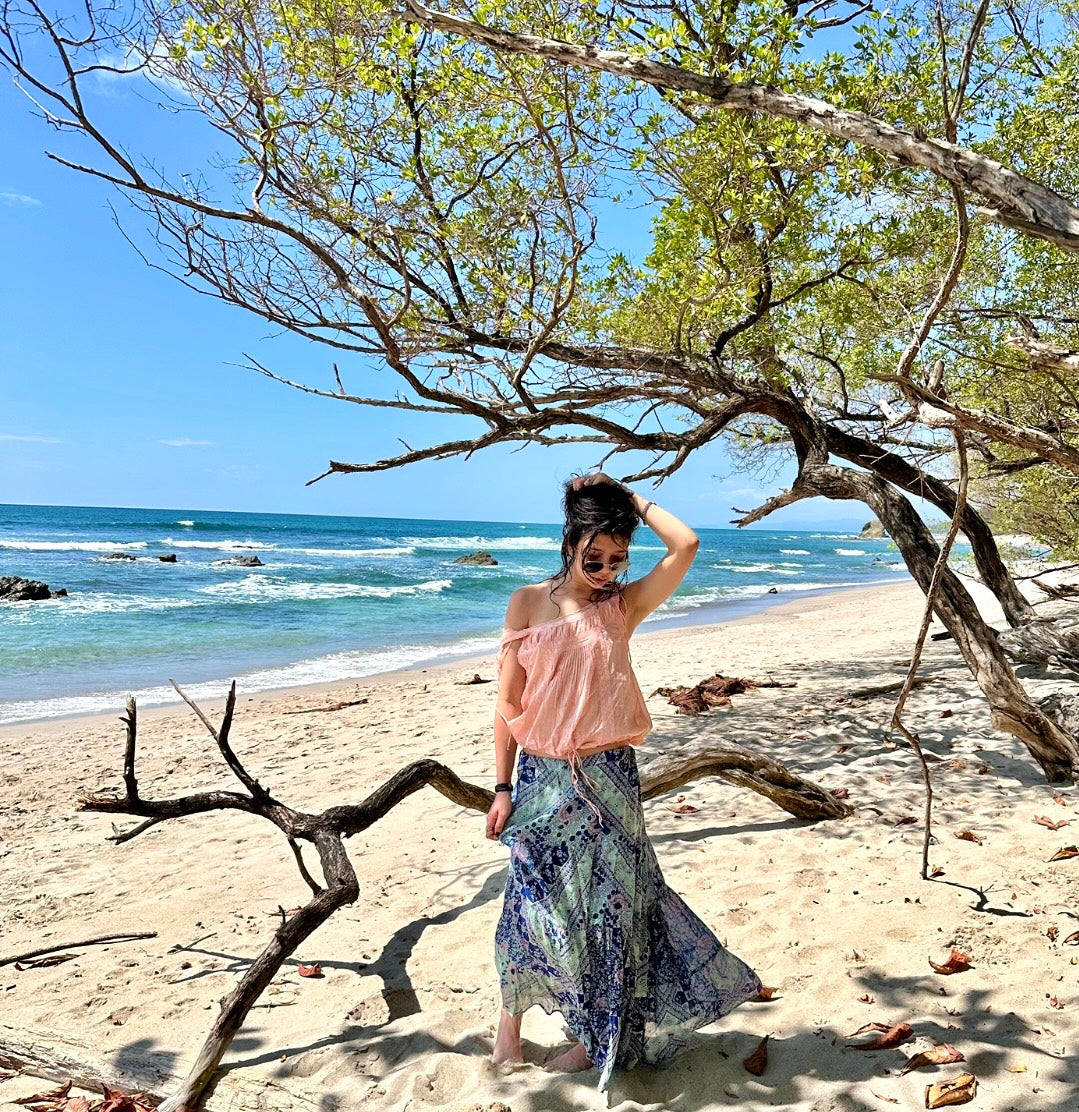Cheryl Embroidered Sleeveless Top Peach