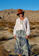 Audrey Printed Maxi Skirt Patchwork Blue
