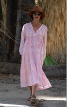 Kayla Printed Midi Dress Pink
