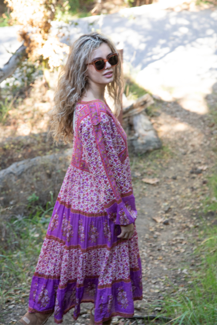 Marilou Printed Dress Long Sleeves Pink