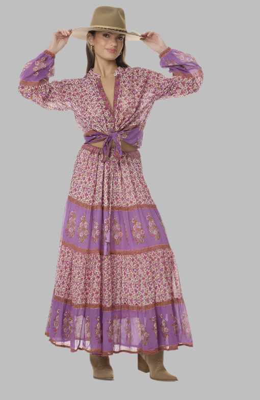 Marilou Printed Maxi Skirt Pink