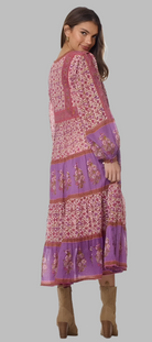 Marilou Printed Dress Long Sleeves Pink