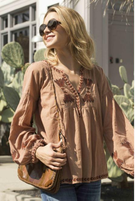 Jamie Embroidered Tunic Mocha