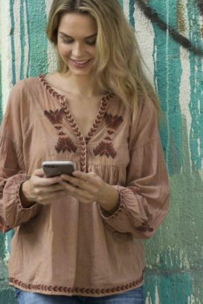 Jamie Embroidered Tunic Mocha