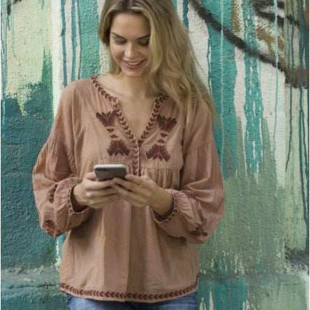 Jamie Embroidered Tunic Mocha