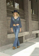 Janis Embroidered Jacket Grey/Turquoise