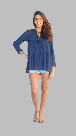 Katmandu Tunic With Lace Coal M