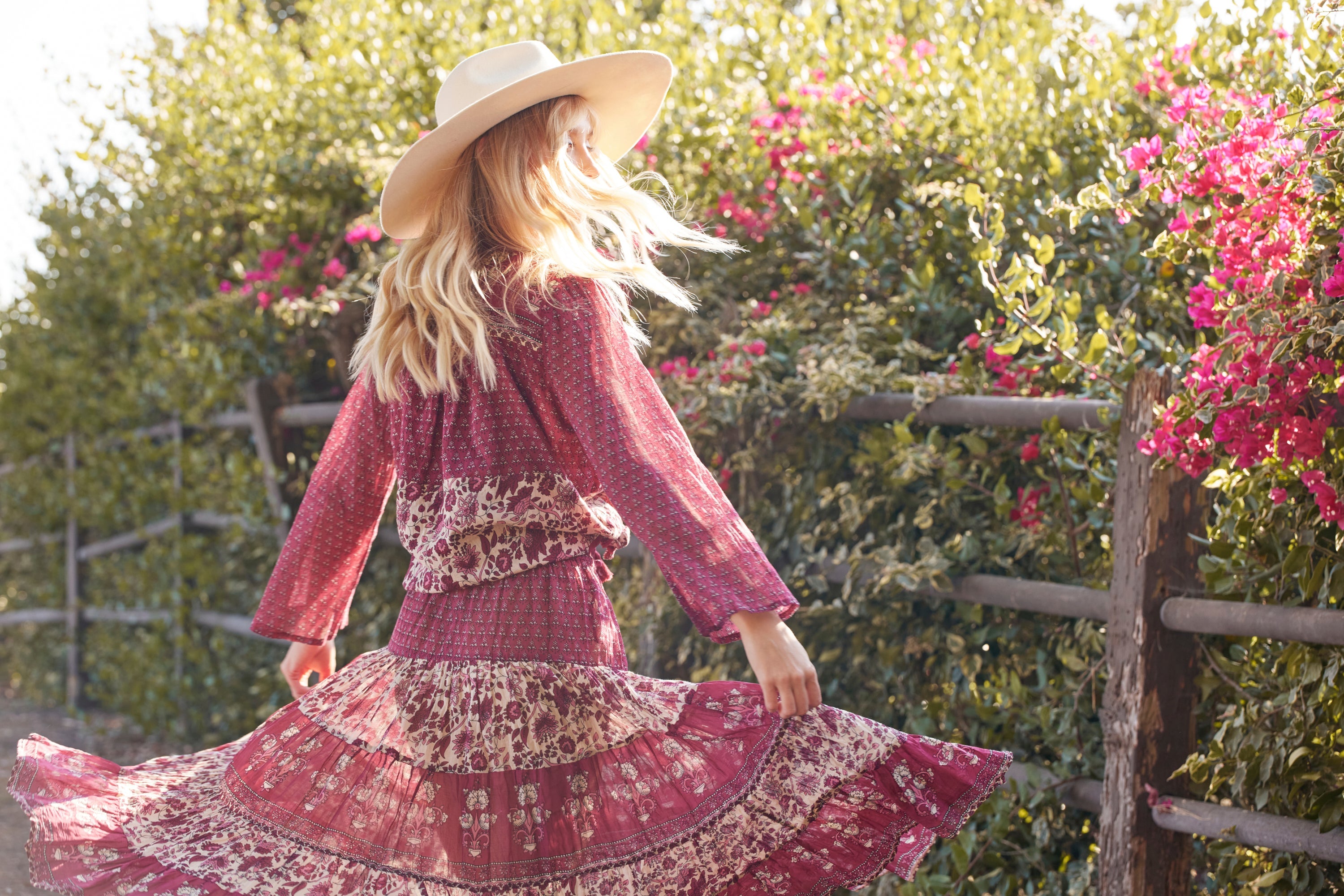 Bahiya Printed Blouse Burgundy