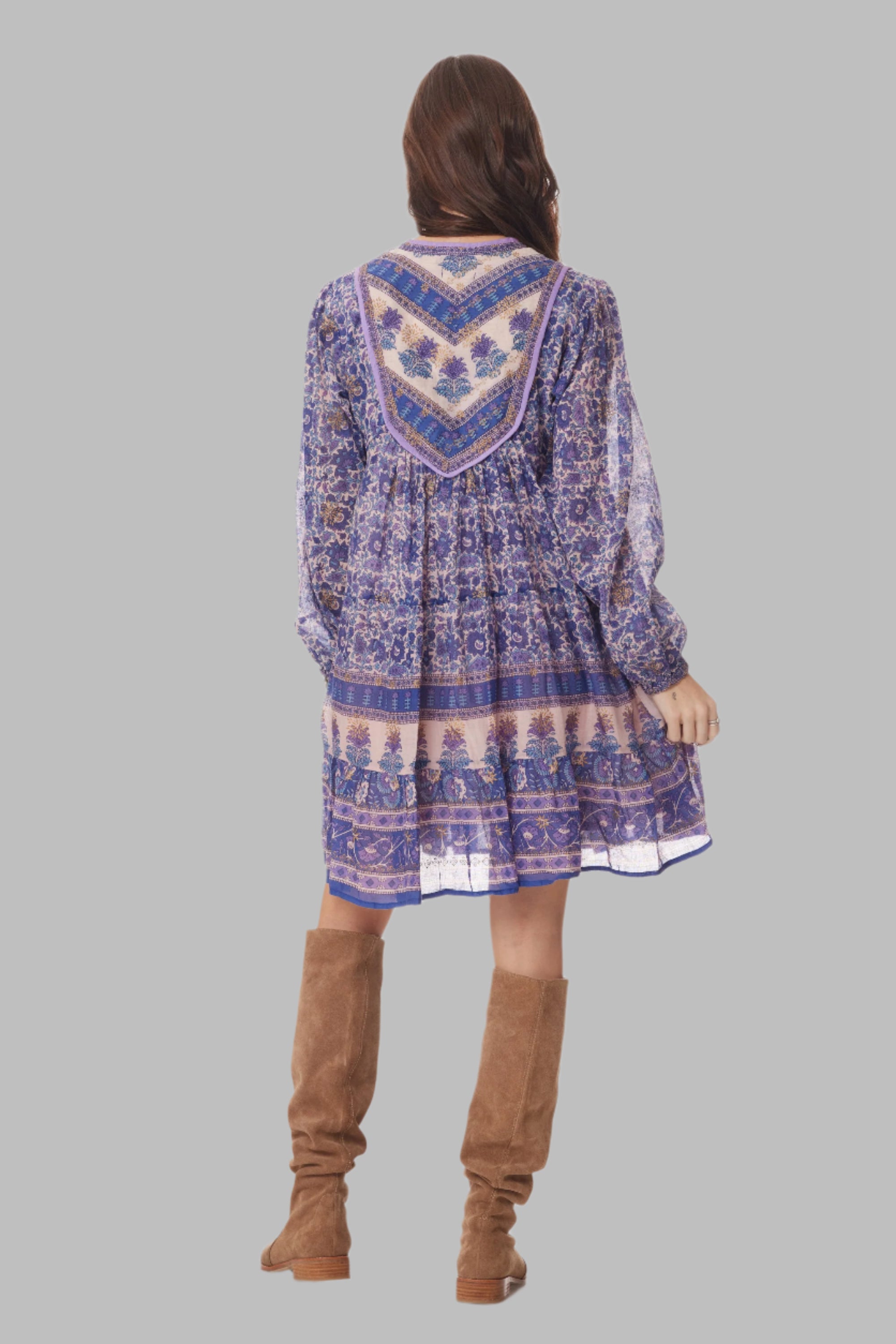 Sienna Printed Short Dress Liberty Blue