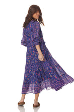 Kayla Printed Long Dress Indigo - Blue Boheme