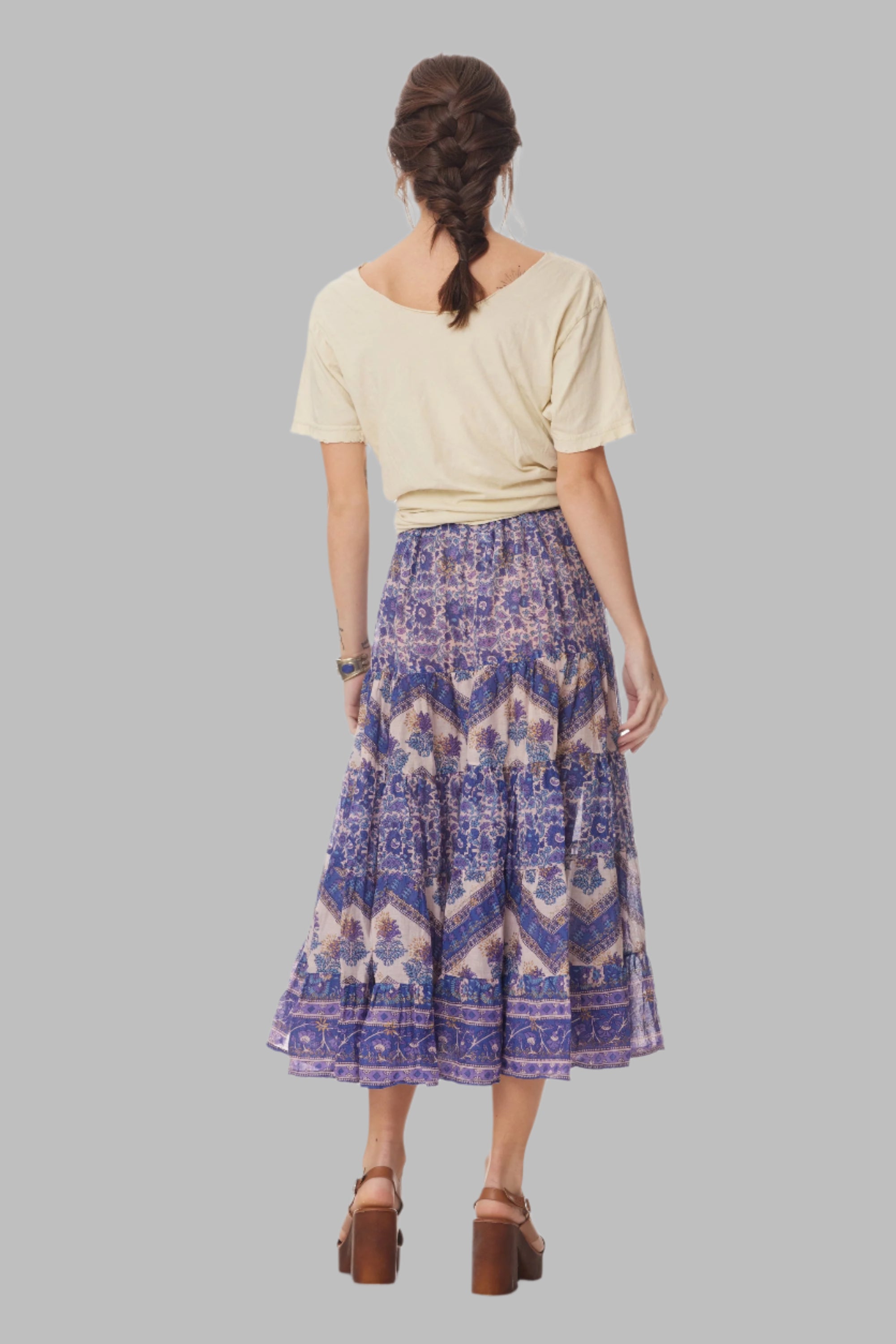 Rosa Printed Midi Skirt Liberty Blue
