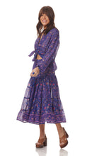 Rosa Printed Midi Skirt Indigo - Blue Boheme