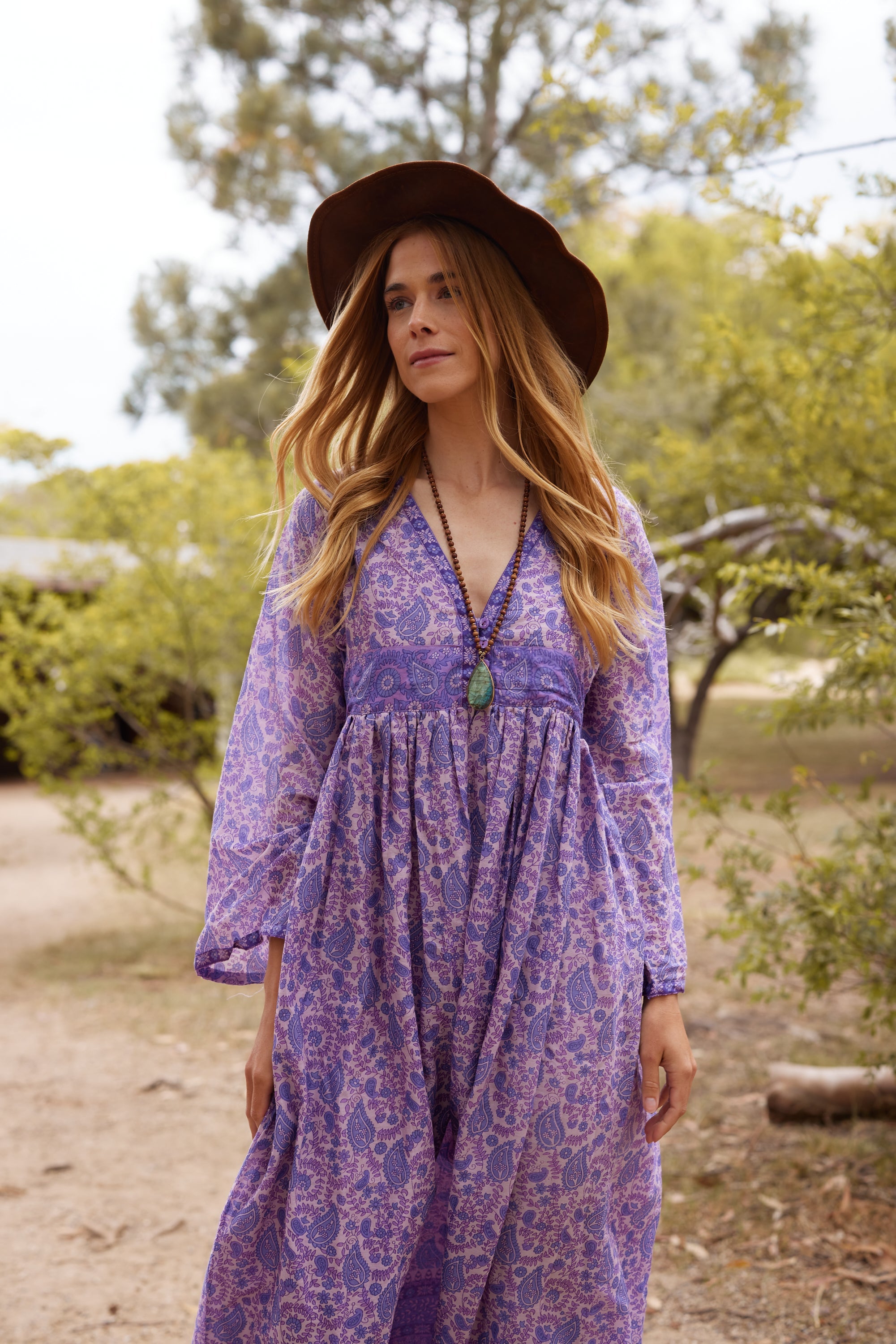 Lavender flowy dress best sale