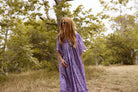 Petal Printed Long Dress Lavender - Blue Boheme
