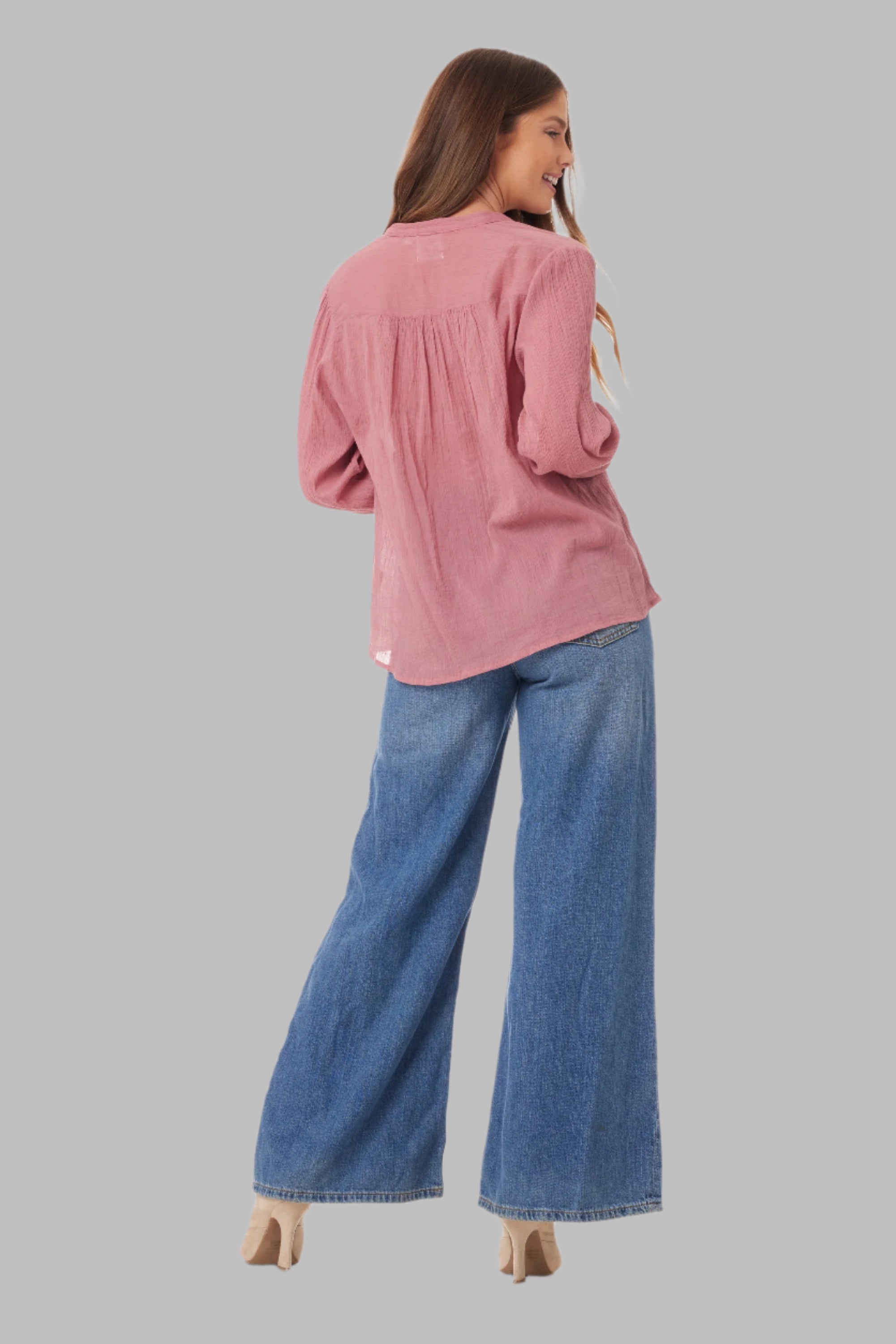 Ginger Blouse Long Sleeves Rose