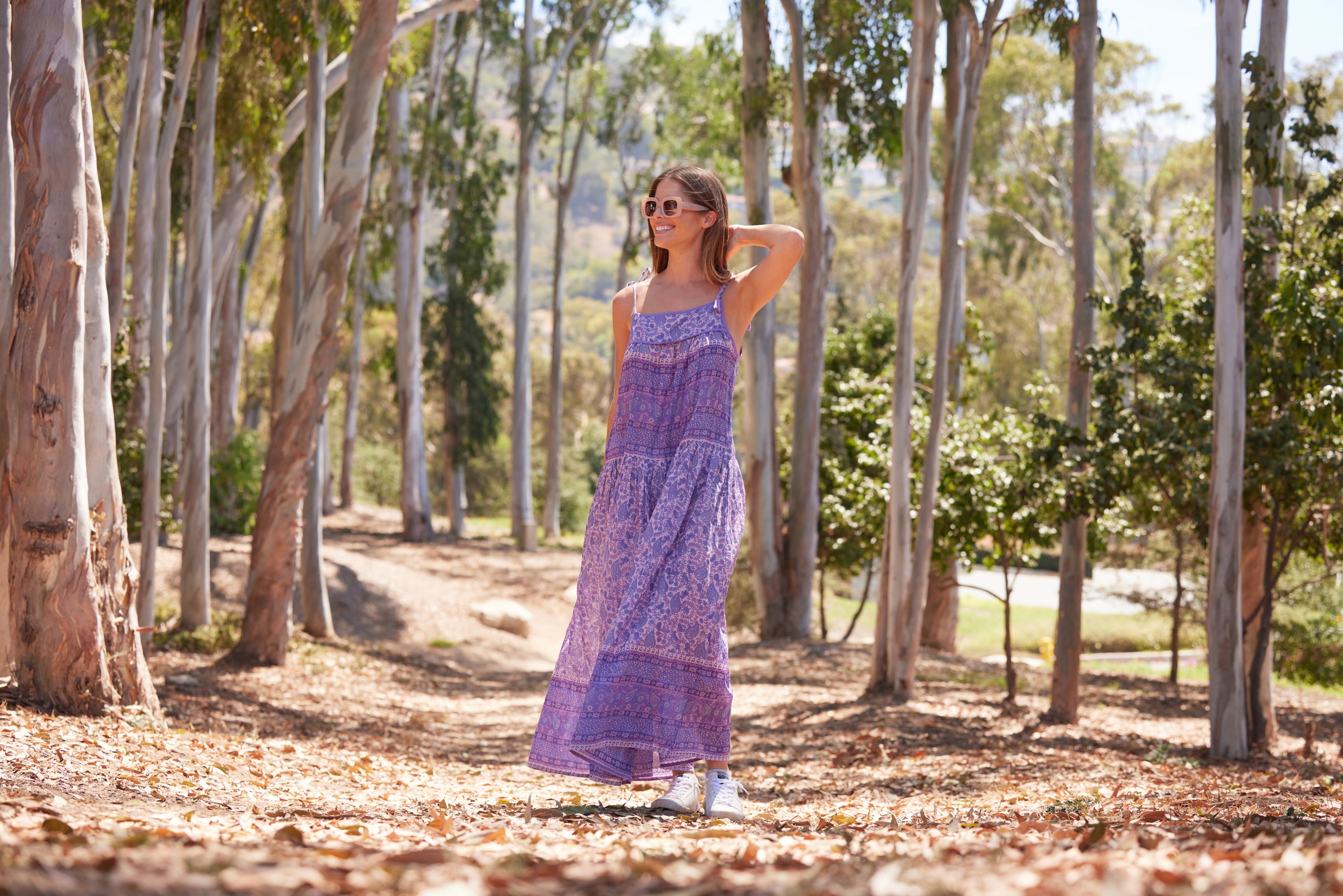 Betsy Printed Maxi Tank Dress Lavender