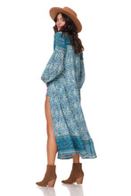 Naomi Printed Maxi Wrap Dress/Duster Emerald - Blue Boheme