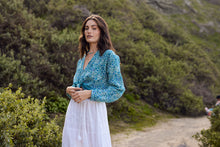 Serenity Embroidered Maxi Skirt Natural - Blue Boheme
